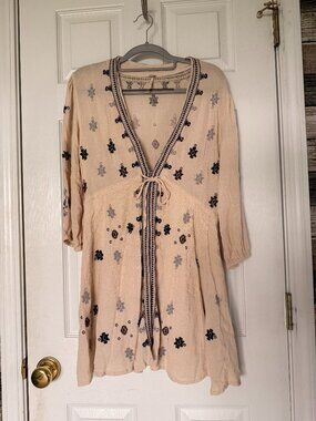 free people marsha mini dress Intimately Free People Boho Marsha Dress XS Ecru Combo Lace Floral Mini